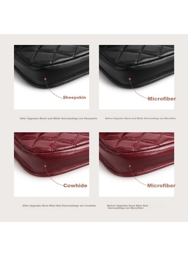 Mood New Lambskin Small Chanel Style Quilted Chain Bag Fashion Genuine Leather Crossbody Bag Birthday Gift For Women - Image 2