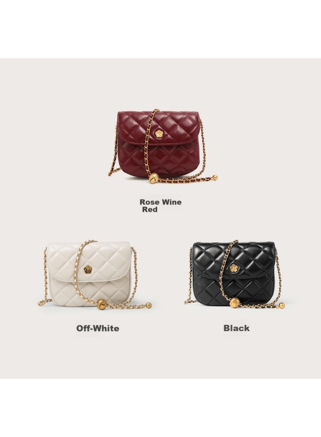 Mood New Lambskin Small Chanel Style Quilted Chain Bag Fashion Genuine Leather Crossbody Bag Birthday Gift For Women - Image 3