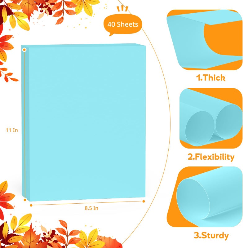 Vishoitty Light Blue Cardstock 8.5" x 11 ",Cardstock Paper,Colored Paper,40 Sheets Blue Card Stock for Party, Invitations, Art, Drawing, Menus, DIY Cards, Tags, Crafts Certificates, School, Office Printing - Image 2