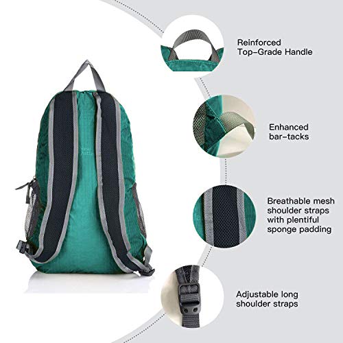 Outlander 20L/33L- Most Durable Packable Lightweight Travel Hiking Backpack Daypack (Dark Teal, 20L) - Image 4