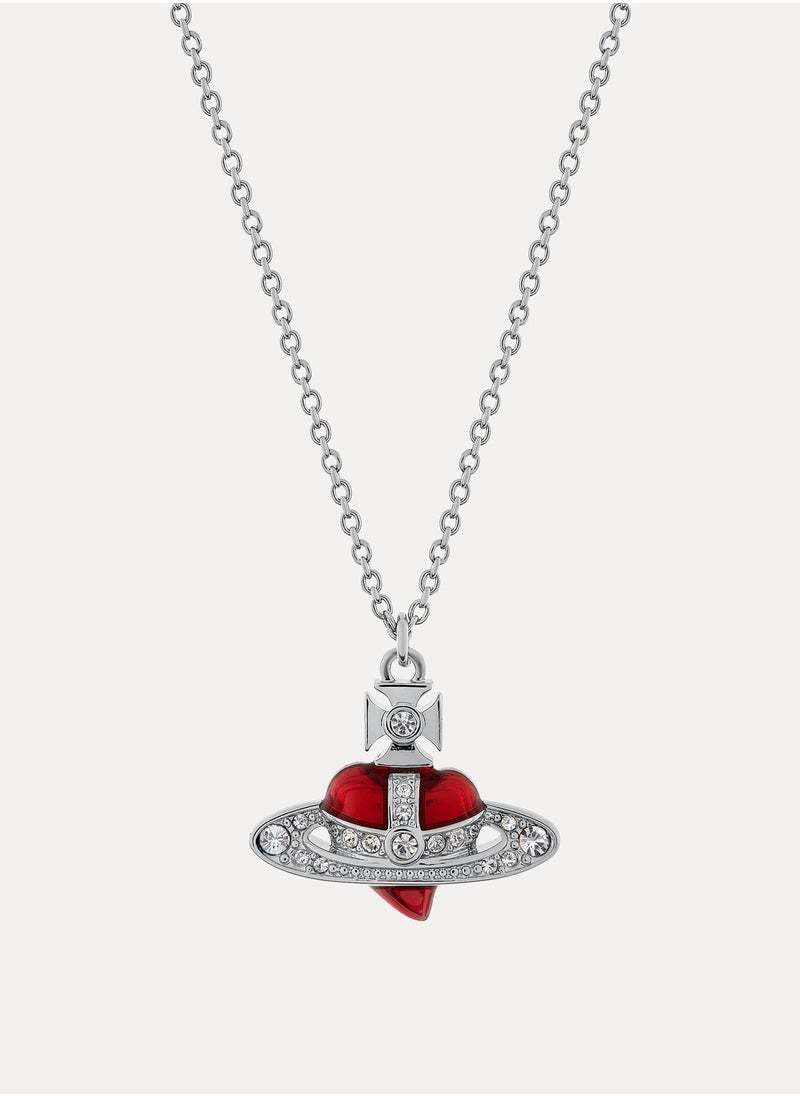 Vivienne Westwood - New Diamante Heart Pendant Necklace-Red - Image 1
