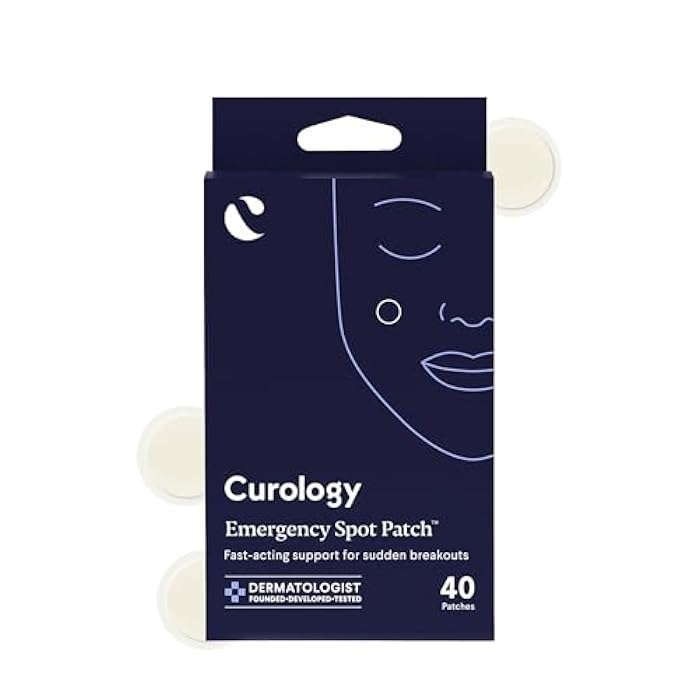 Curology Emergency Spot Pimple Patches for Face, Stocking Stuffer Gifts, Hydrocolloid Pimple Patches Fast-Acting, 40 Count - Image 1