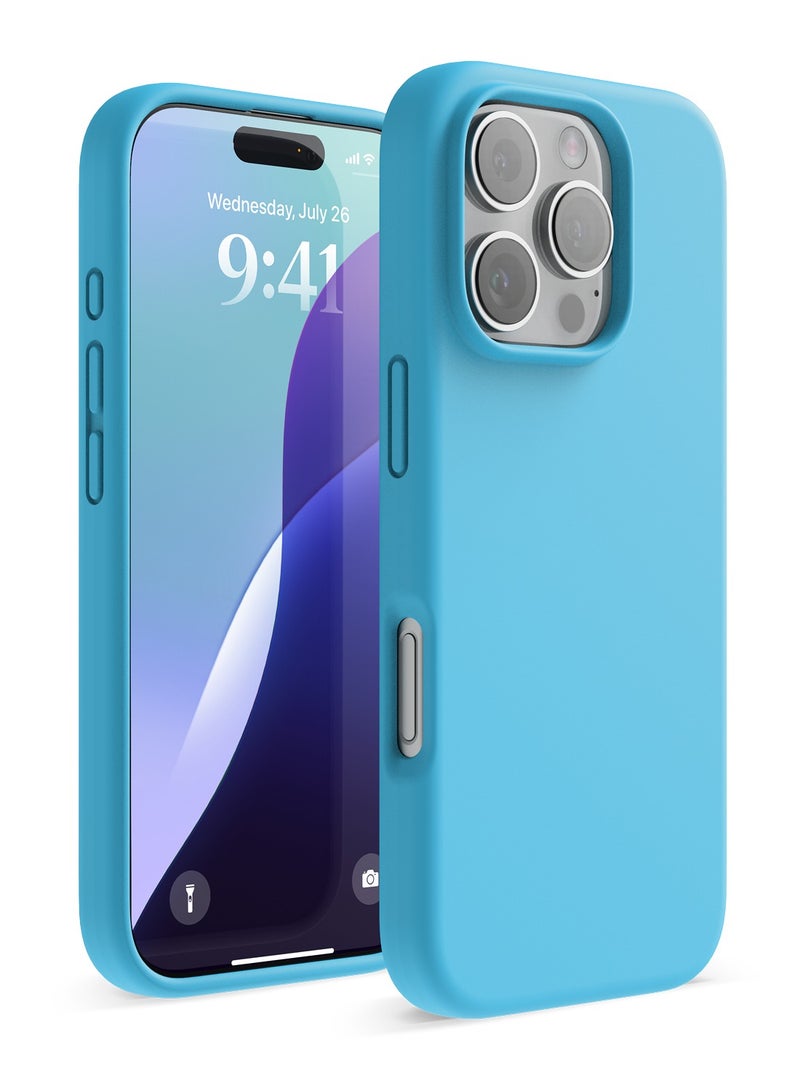 Elago Liquid Silicone for iPhone 16 PRO Case Cover Full Body Protection, Shockproof, Slim, Anti-Scratch Soft Microfiber Lining - Ocean Blue