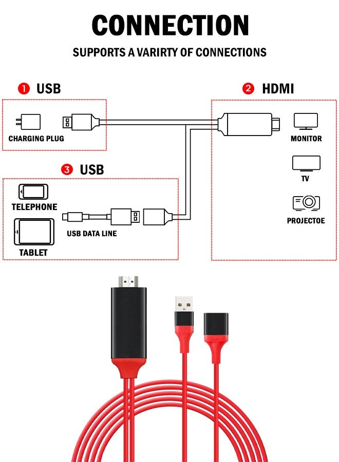 3-in-1 HDMI Adapter Cable AV Video Cable for Phone iOS/Android/Type-C to TV HDTV Cable  - Image 2