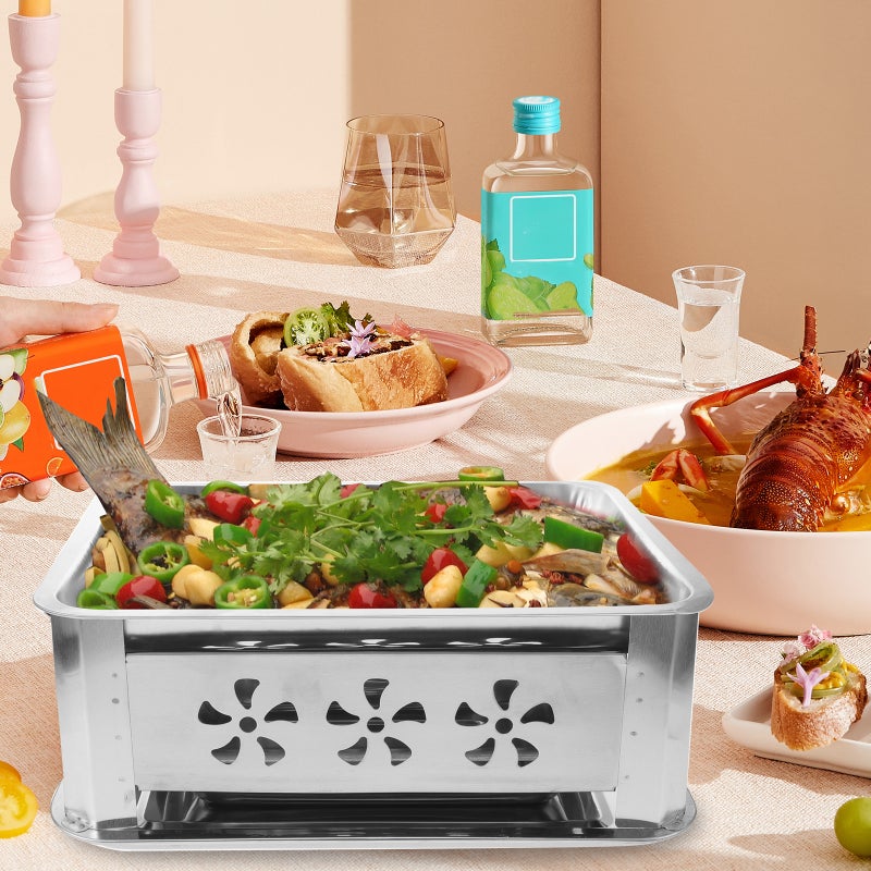 🍳 صينية شواء فحم متعددة الاستخدامات لتقديم والطبخ المتنوع - Image 3