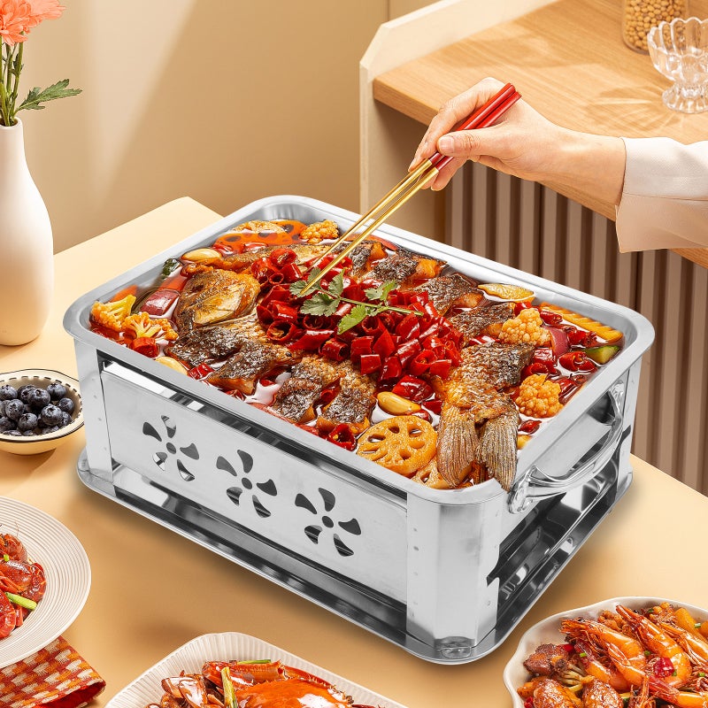 🍳 صينية شواء فحم متعددة الاستخدامات لتقديم والطبخ المتنوع - Image 5