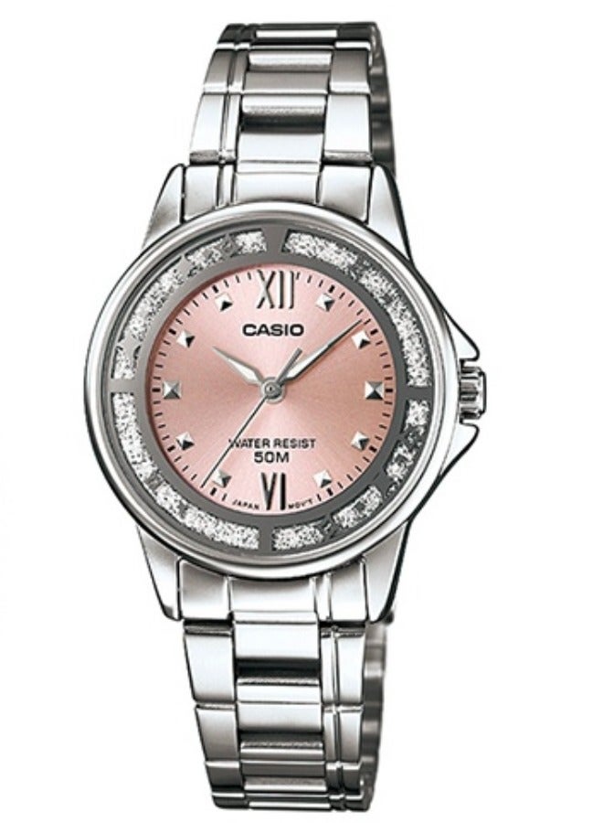 كاسيو CASIO CASIO STANDARD سلسلة المؤشرات الشعبية عارضة ومقاومة للماء الحركة الكوارتز حزام الفولاذ المقاوم للصدأ الساعات اليابانية الكورية الساعات النسائية الوردي - Image 1