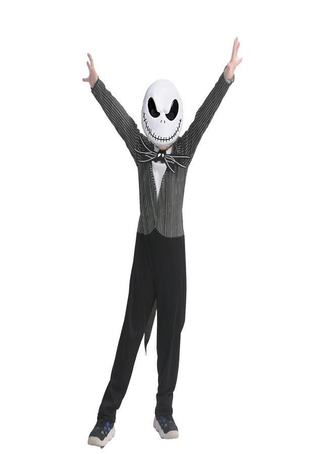 CAFELE Jack Skellington Costume Kids Boys The Skeleton Skellington Jumpsuit and Mask Outfits Halloween Cosplay Props (S) - Image 1