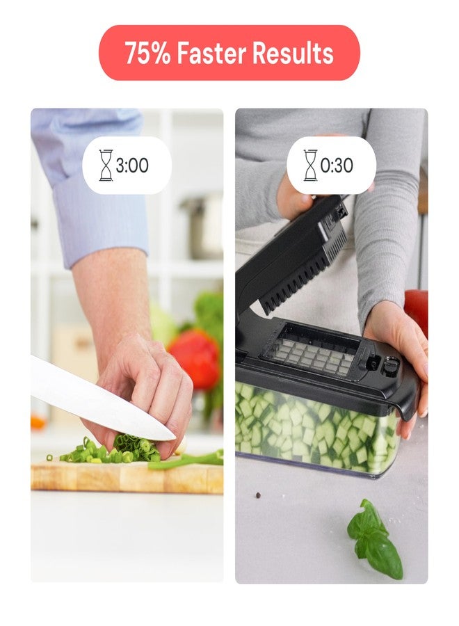 Fullstar Vegetable Chopper and Spiralizer - Food Chopper with Container, Fruit Slicer, Kitchen Gadgets & Accessories, Home Essentials (9 in 1, Black) - Image 4