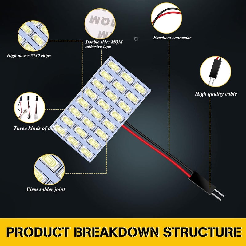 YM EBright YM E-Bright 6-Pack Cool White LED Dome Light Bulbs - Image 4
