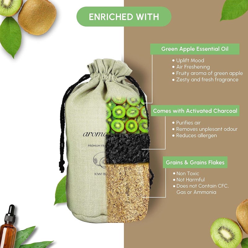 Aromahpure Premium Home Perfume Flakes with Activated Charcoal Air Purifier with Fresh Fragrances Kiwi Blast Kiwi 100 gm Home Air Freshener Use in Home Kitchen Wardrobe - Image 2