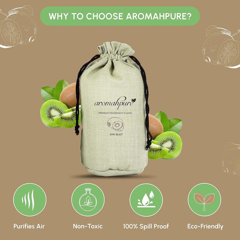Aromahpure Premium Home Perfume Flakes with Activated Charcoal Air Purifier with Fresh Fragrances Kiwi Blast Kiwi 100 gm Home Air Freshener Use in Home Kitchen Wardrobe - Image 3