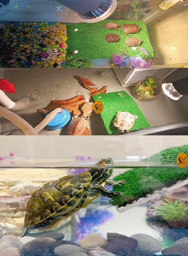 Sage Square Turtle Platform Grass, Natural Basking Area, Easy-to-Clean, Reptile Habitat Enrichment, basking Platform + Aquarium Hose Holder, Changing Water, Twisting, Aquarium Tool, Plastic, Durable - Image 5