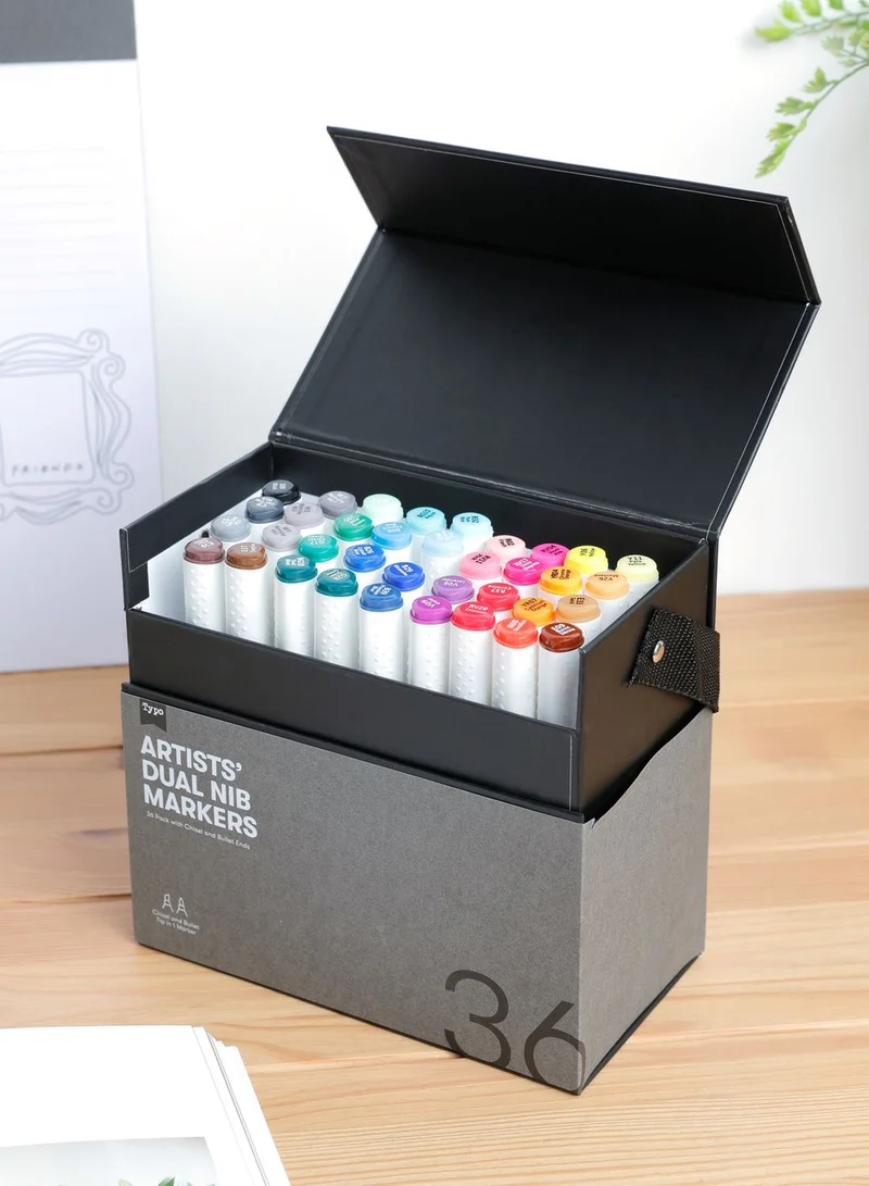 Typo Set Of 36 Artists Dual Nib Marker Pens