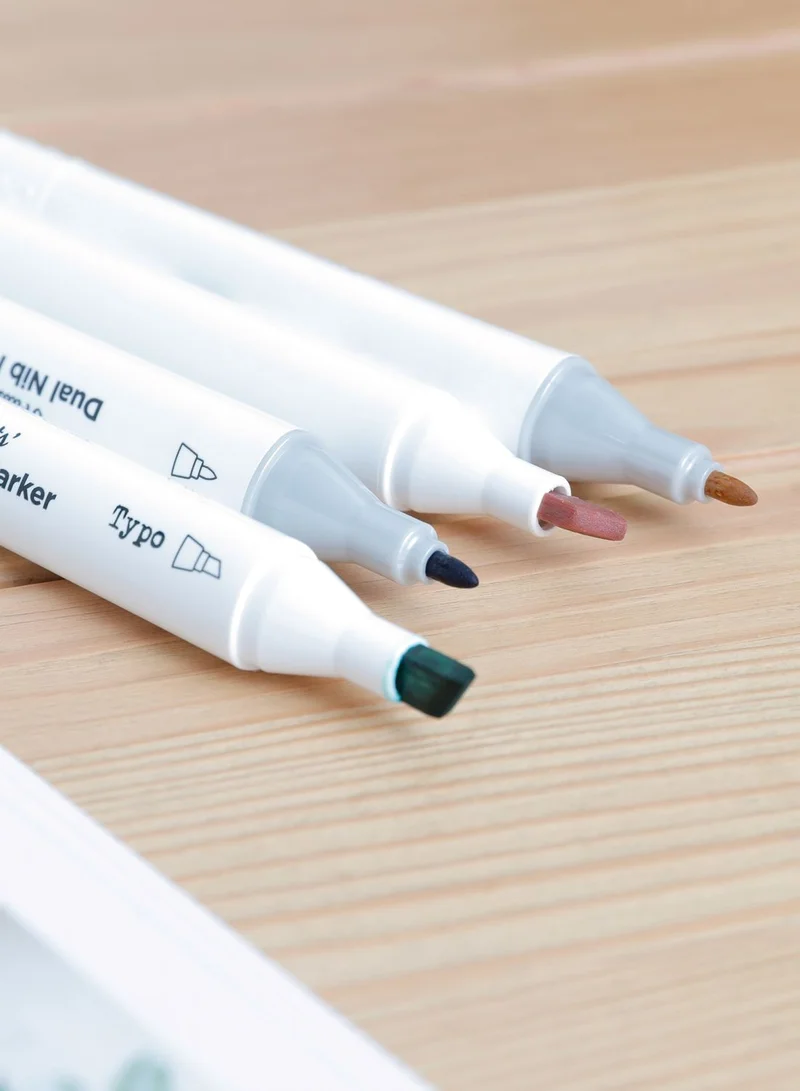 Typo Set Of 36 Artists Dual Nib Marker Pens