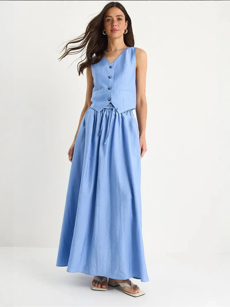 بيانكو لوتشي طقم نسائي قطعتين من لوتشي بياقة  وأكمام واسعة وجيوب