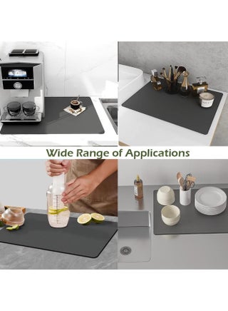 Super Absorbent Dish Drying Mat – Non-Slip Quick-Dry Kitchen Counter Mat for Dishes, Glasses & Coffee Machine