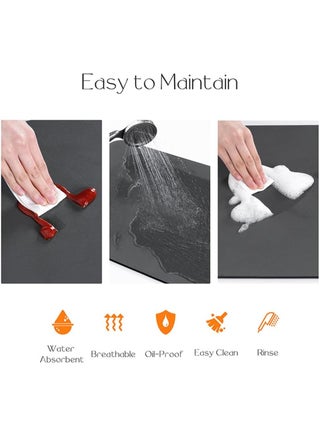 Super Absorbent Dish Drying Mat – Non-Slip Quick-Dry Kitchen Counter Mat for Dishes, Glasses & Coffee Machine