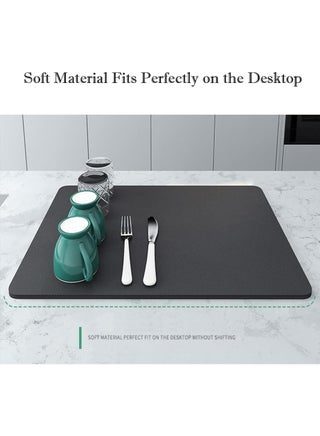 Super Absorbent Dish Drying Mat – Non-Slip Quick-Dry Kitchen Counter Mat for Dishes, Glasses & Coffee Machine