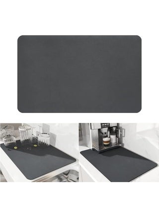 Diatomaceous Dish Drying Mat 60×40 cm – Absorbent Kitchen Sink Drainer (Dark Grey)