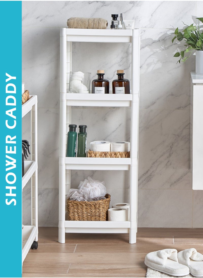 Generic 4 Layer Corner Vesken Shower Caddy Shelves Plastic Shelf For Kitchen Grocery Office Pantry Rack Library Study Room Bedroom And Toilet Storage  - Image 1
