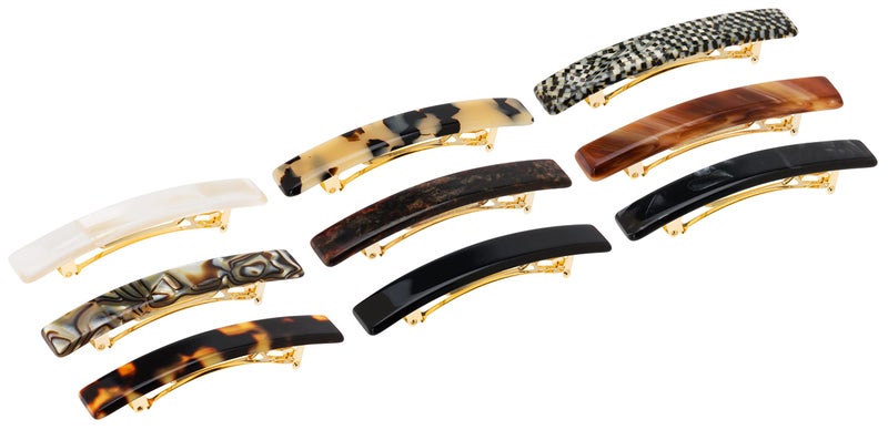 France Luxe Luxury Rectangle Barrette, Nacro Black - Classic French Design for Everyday Wear - Image 4
