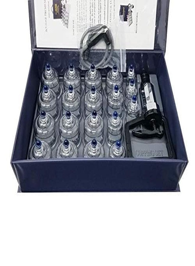 LRK Vacuum Cupping Therapy Set - 19 Cups for Body Massage, Pain Relief & Blood Circulation - Reusable Suction Hijama Cupping Kit with Pump - Image 1