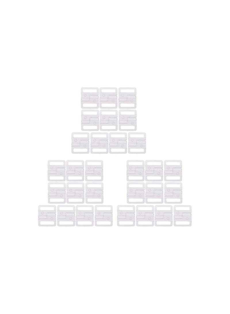 GGOOT 30 Pairs Hook & Snap Clasp Fasteners Bra Lingerie Adjustment Strap Clear - Image 1
