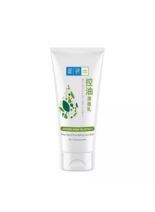 Hada Labo Deep Clean & Pore Refining Face Wash 100g, Facial Cleanser for Oily & Combination Skin, Japanese Green Tea Extract, Bentonite Clay & Hyaluronic Acid - Image 1