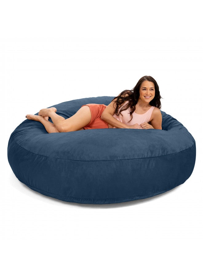 Jaxx 6 Foot Cocoon Large Bean Bag Chair for Adults, Microsuede Navy - Image 1