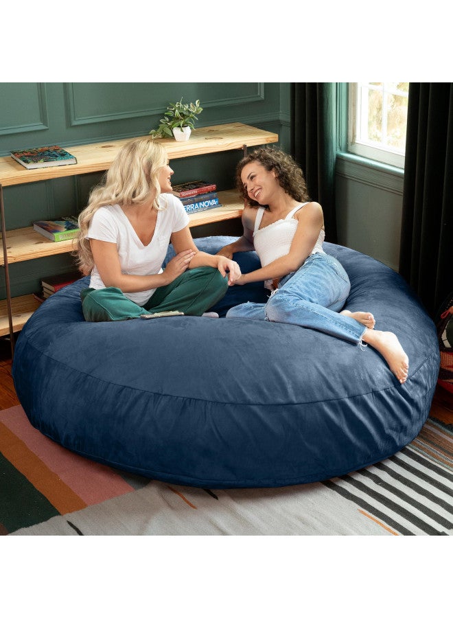Jaxx 6 Foot Cocoon Large Bean Bag Chair for Adults, Microsuede Navy - Image 3