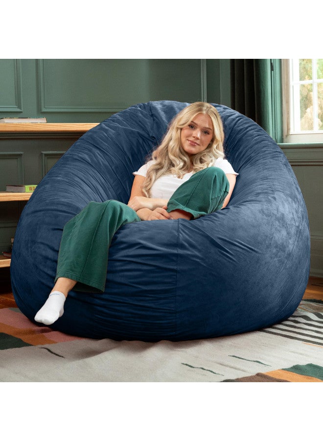 Jaxx 6 Foot Cocoon Large Bean Bag Chair for Adults, Microsuede Navy - Image 5