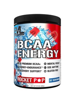 Evlution EVL BCAAs Amino Acids Powder - BCAA Energy Pre Workout Powder for Muscle Recovery Lean Growth and Endurance - Rehydrating BCAA Powder Post Workout Recovery Drink with Natural Caffeine - Rocket Pop  - Image 1
