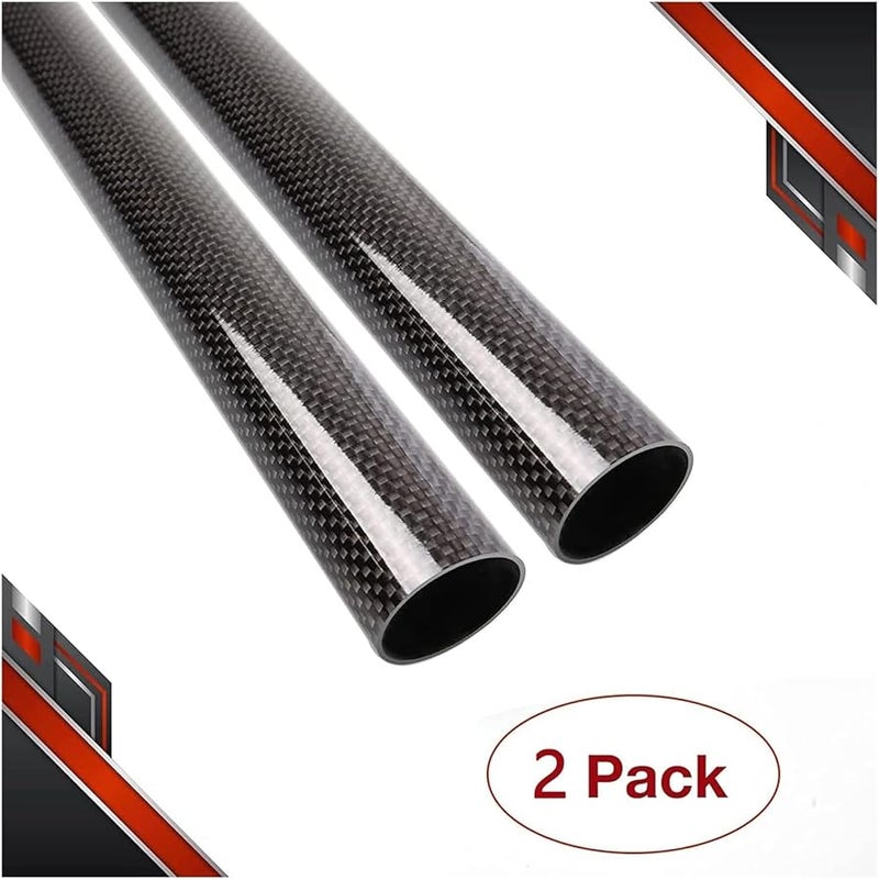 أنبوب من ألياف الكربون 26x24x500mm نسج عادي لامع 3K ملفوف باللف مجوف لطائرات الملتيكوبتر DIY - Image 3