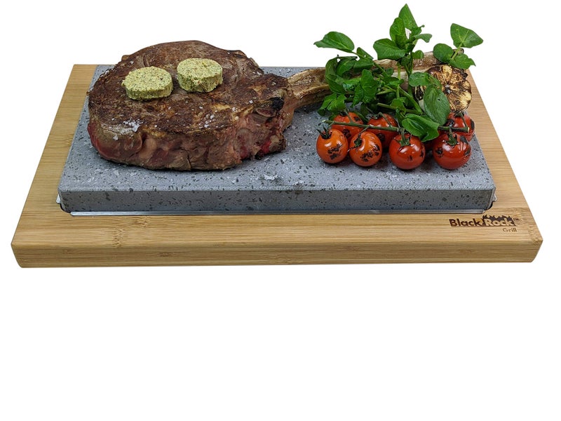 Black Rock Grill Black Rock Grill Ultimate Sharing Steak Stone Set  RestaurantGrade Lava Stone for Superior Heat  Flavor 
