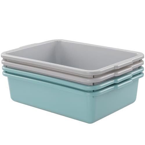 Doryh Doryh 14 L Commercial Bus Tub, Plastic Wash Tub Dishpan, 4 Packs  - Image 2