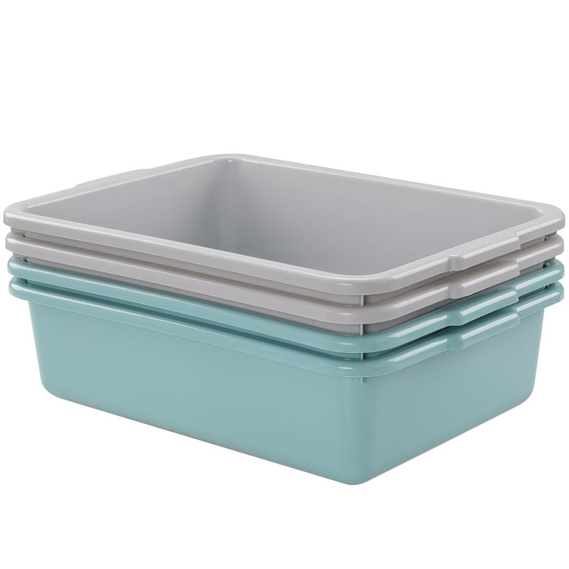 Doryh Doryh 14 L Commercial Bus Tub, Plastic Wash Tub Dishpan, 4 Packs  - Image 1