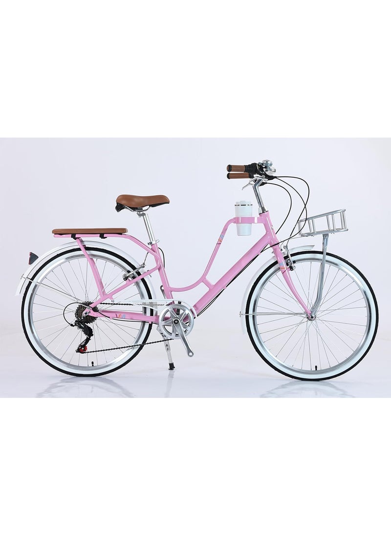 LIMOS 26 Inch Lady Bike with Alloy Frame and Shimano 7 Speed Gear System Stylish and Reliable Women Bicycle  - Image 1
