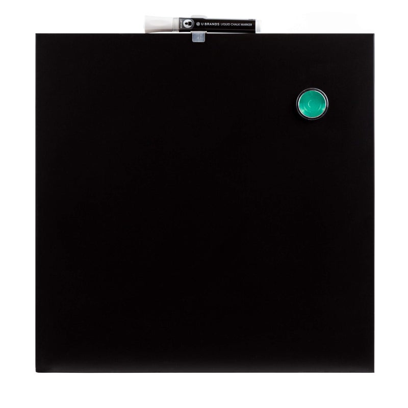 U Brands لوحة طباشير مغناطيسية من U Brands، 14"x14"، بدون إطار، سطح مات متميز، تشمل قلم و مغناطيس - Image 1