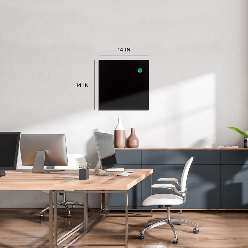 U Brands لوحة طباشير مغناطيسية من U Brands، 14"x14"، بدون إطار، سطح مات متميز، تشمل قلم و مغناطيس - Image 2