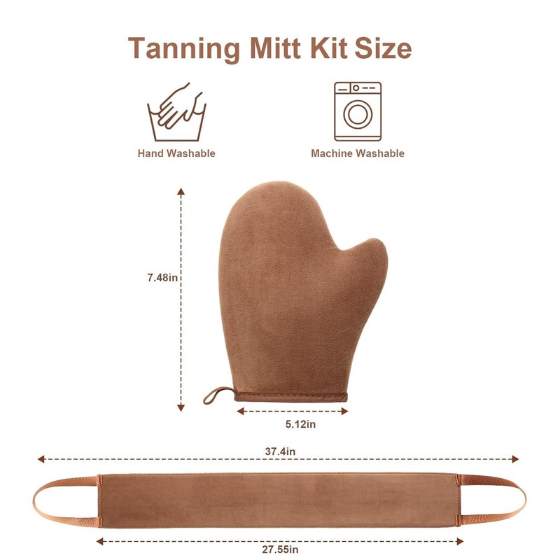 ANSPHIE 2 in 1 Self Tanning Mitt Applicator kit Self Tan Mit Self Tanner Mitt and Back Lotion Applicators for Your Back, Self Tan Mitt, Back Applicator Mitt for Self Tanner, Ultra Soft and Streak Free - Image 5