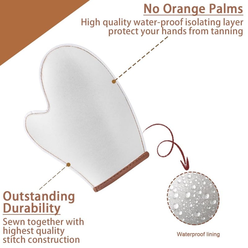 ANSPHIE 2 in 1 Self Tanning Mitt Applicator kit Self Tan Mit Self Tanner Mitt and Back Lotion Applicators for Your Back, Self Tan Mitt, Back Applicator Mitt for Self Tanner, Ultra Soft and Streak Free - Image 3