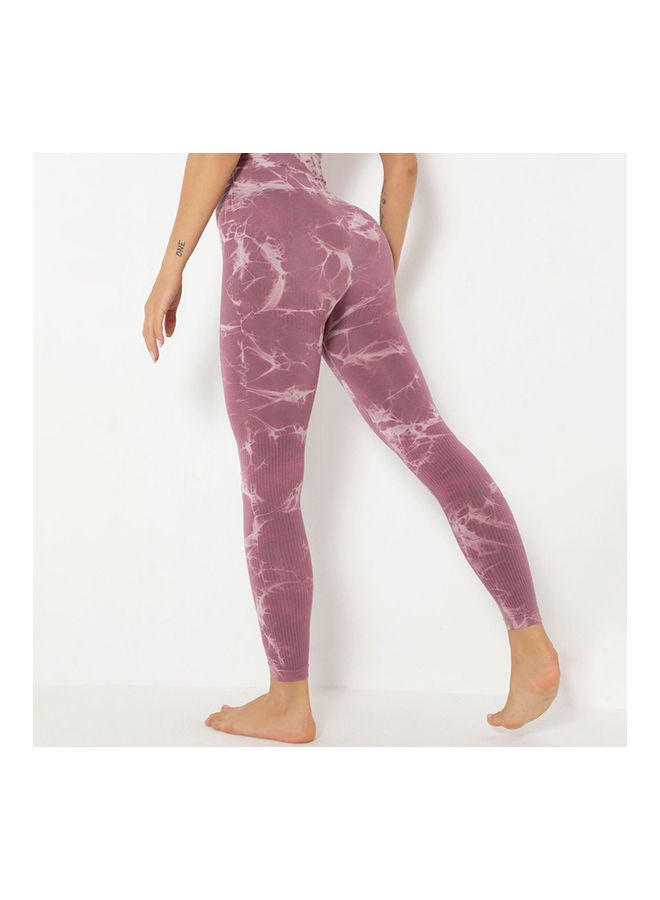 NIBEMINENT Tie-Dye Printed Yoga Pants - Image 3