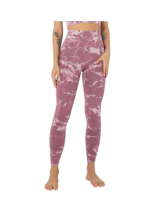 NIBEMINENT Tie-Dye Printed Yoga Pants - Image 1