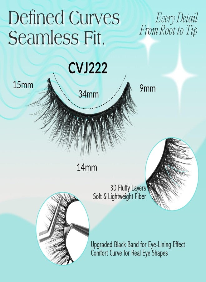Bepholan Self Adhesive Eyelashes Pre Glued False Lashes, Natural Look No Lash Glue Needed Reusable Self Adhesive Lashes Fake Eyelashes 5 Pairs, Easy to Apply & Remove (CVJ222) - Image 3