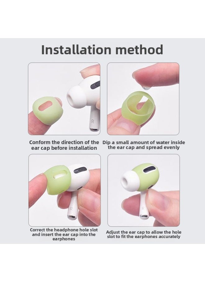 Generic - Suitable For Airpodspro Protective Sleeve Earplug Cap Apple Wireless Bluetooth Earphone Box Pro2 Generation Anti-scratch Protection-Memory Capacity:Airpodspro2 Generation Anti-slip Ear Caps [green] 2 Pairs★Free Storage Box - Image 1