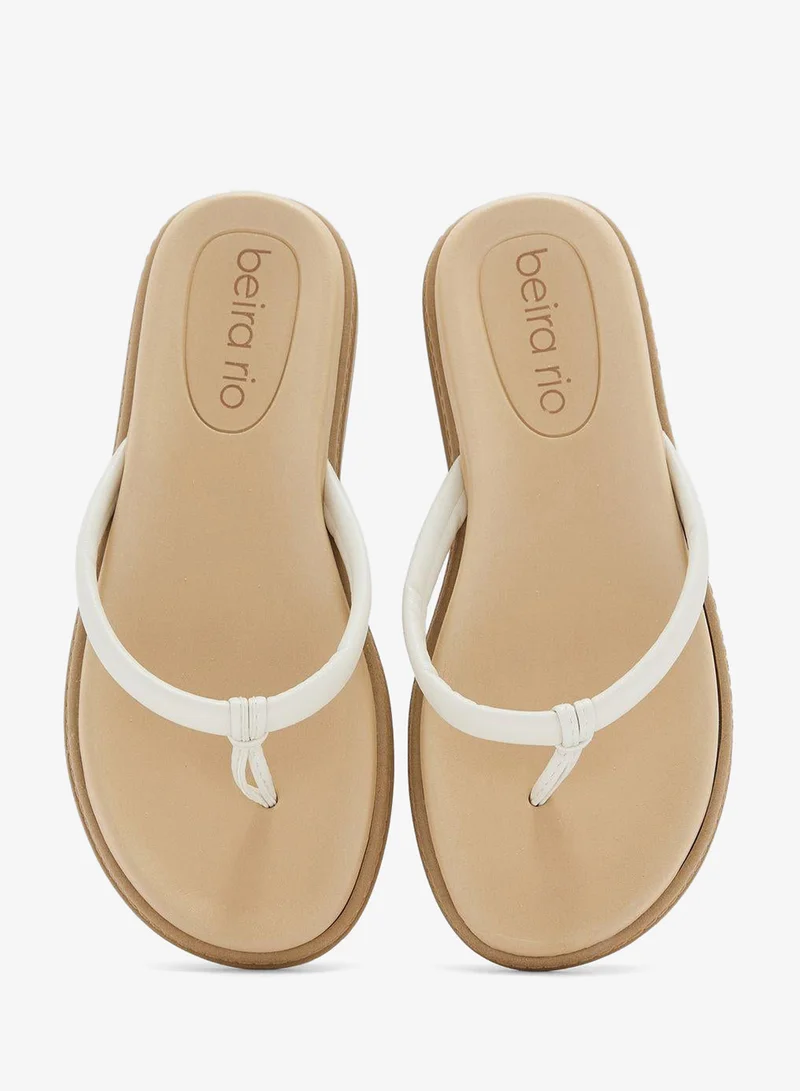 Beira Rio Off White Flat Sandals for Women – Stylish Ladies Flat Sandals & Comfortable Flat Slippers for Women | Best Price UAE