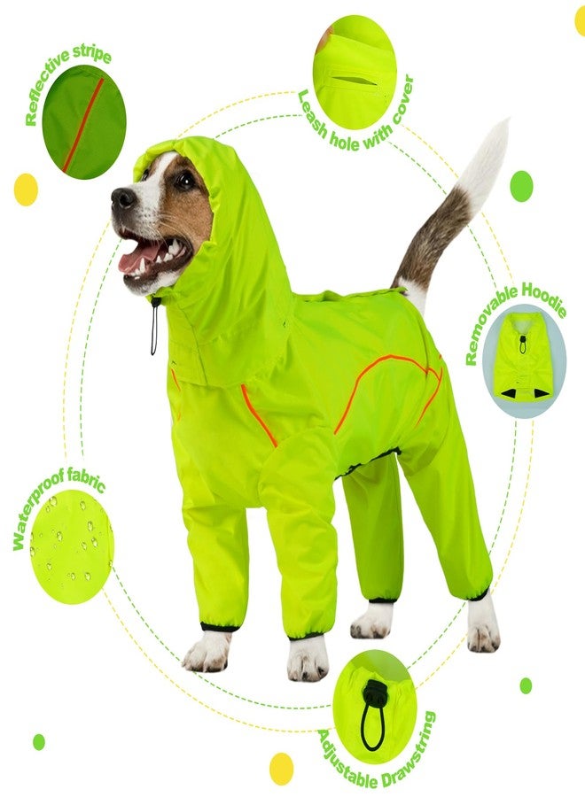 ADNIKIA Dog Raincoat, Waterproof Dog Rain Jacket with Removable Hood，Adjustable 4 Legs Pet Poncho with Leash Hole，Reflective Stripe Hooded Snowproof Windproof Clothes for Small to 3X-Large Dogs, S - Image 2