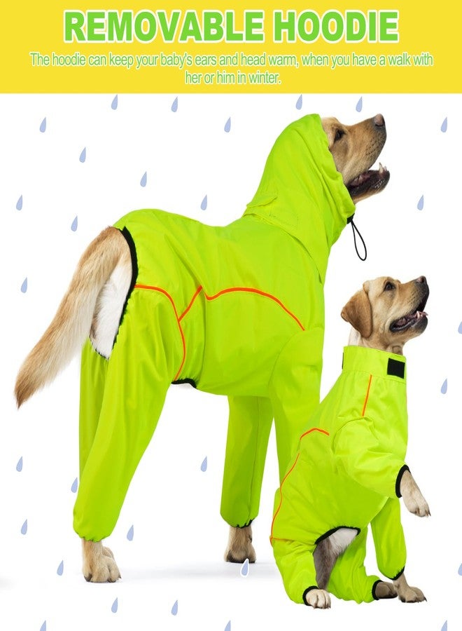 ADNIKIA Dog Raincoat, Waterproof Dog Rain Jacket with Removable Hood，Adjustable 4 Legs Pet Poncho with Leash Hole，Reflective Stripe Hooded Snowproof Windproof Clothes for Small to 3X-Large Dogs, S - Image 5
