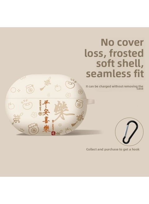 For HuaweiFreeBuds Pro4 Bluetooth Headset Protective Case Pro3 Frosted Soft Case Clip Protective Case SE2-Color:Peace And Joy [free Hook]-Model:For HuaweiFreebuds5